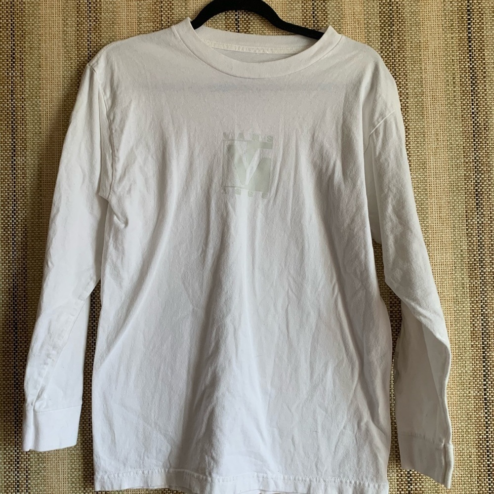 Vans White Long Sleeve Graphic Tee Classic Fit Men’s Top Size Small Shirts